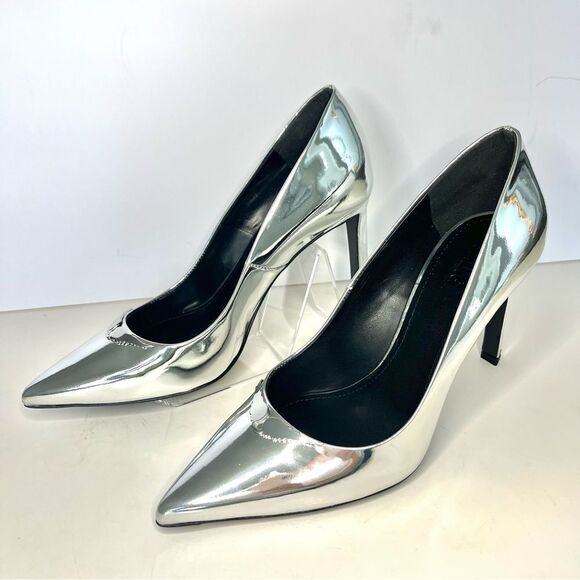 Zadig and Voltaire Perfect Mirror Leather Pumps With Wing Logo Sz 8 (39) NIB - Picture 6 of 14